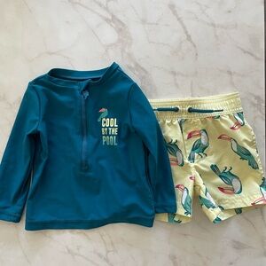 Carter’s Boys Cool By The Pool Kids Swim Set - Teal and Yellow